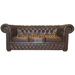 Lord Antikbraun 3-Sitzer Chesterfield Sofa