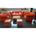 Klassisk 2 personer orange Chesterfield  Sofa