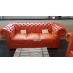 Klassisk 2 personer orange Chesterfield  Sofa