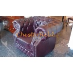 Windsor XL Antik bordeaux (A7) Chesterfield lænestol