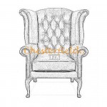 Vælg din egen farve og bestil Queen Chesterfield lænestol