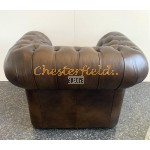 Windsor Antik mellembrun (A5M) Chesterfield lænestol